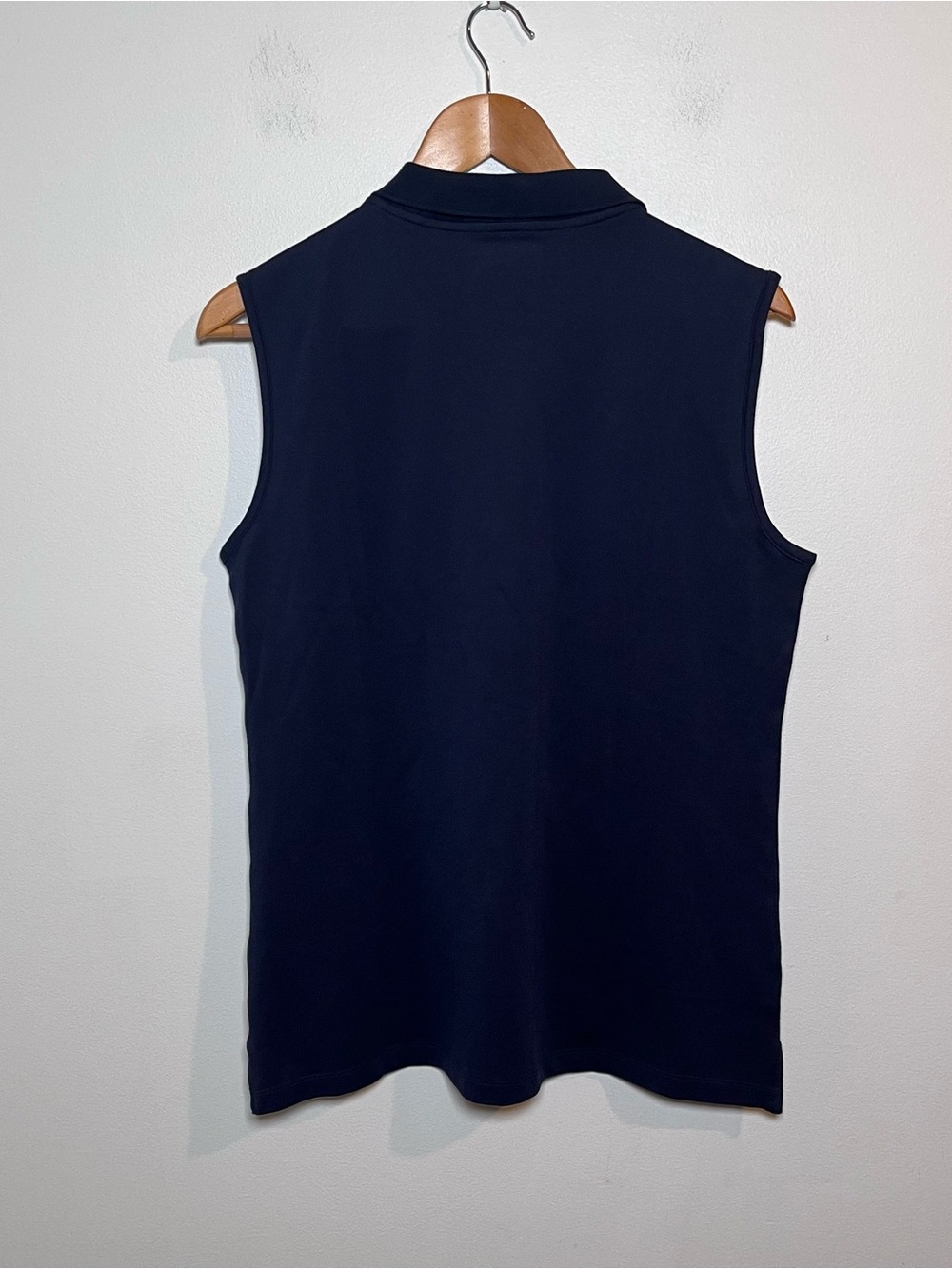 Tory Burch Sport Classic Tech Pique Sleeveless Polo Top Size XL Blue Golf Active - Picture 2 of 8